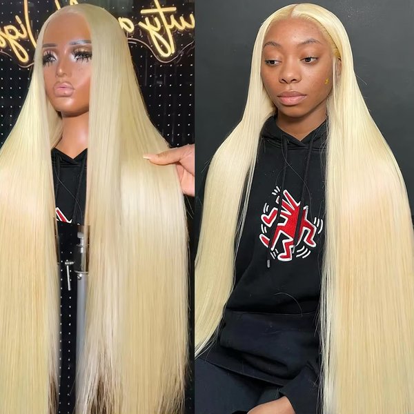 HD Transparent 613 Blonde droite 200 densité 13x4 13x6 dentelle avant perruques de cheveux humains pour les femmes brésilien 360 dentelle frontale perruque