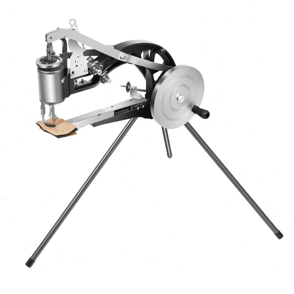 Machine à coudre pour cordonnier en cuir, machine à coudre professionnelle portative pour la réparation de chaussures, bottes, ceintures, base triangulaire stable, noire