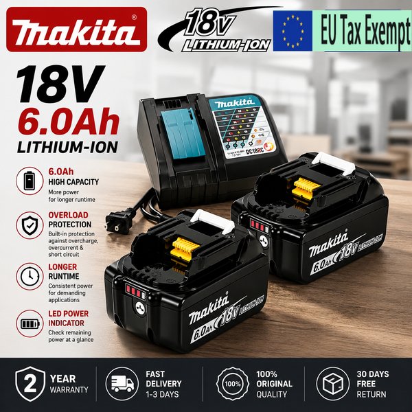 Original Makita Akku, für 18V Makita BL1850 BL1860 DTD173 Elektrowerkzeug - Professionelle kabellose Werkzeuge zum Bohren und Befestigen