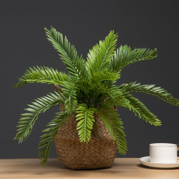 45 cm 18 feuilles palmier artificiel fausses plantes Monstera feuilles persanes tropicales plastique Sago Cycas pour la maison jardin décor extérieur