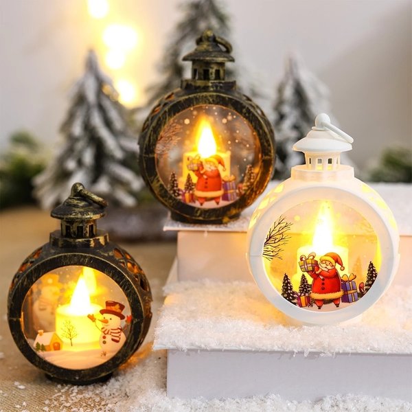 Lumière de vent ronde de noël, décoration de joyeux noël pour la maison, ornements, cadeau de noël, nouvel an