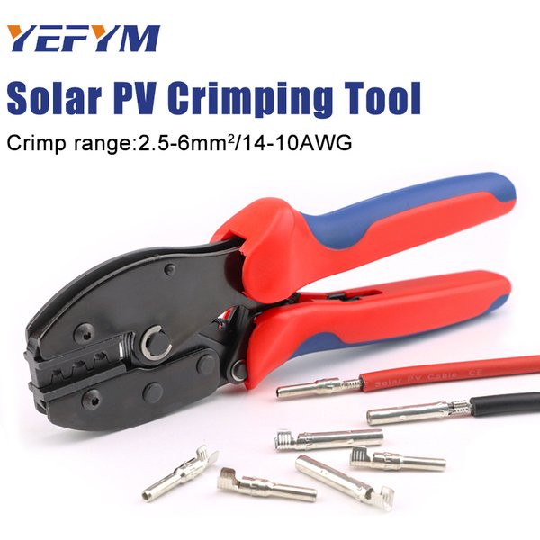Outils de sertissage de câbles solaires PV LY-2546B MC2.5,4,6 mm2/14-10AWG, pince à sertir à cliquet pour connecteur YEFYM