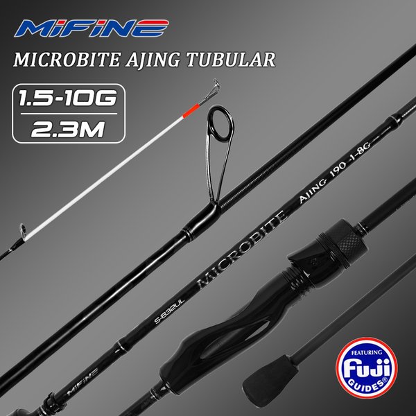 MIFINE MICROBITE AJING Tubular Tip Light Rock Fishing Rod 2-10g 2,3M Fast Trout Perch Spinning Poles für Salzwasser und Süßwasser