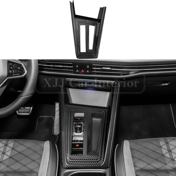 Włókno węglowe do Volkswagen Golf 8 MK8 GTE GTD R-line 20-23, panel konsoli środkowej, ramka zmiany biegów, akcesoria do wnętrza samochodu