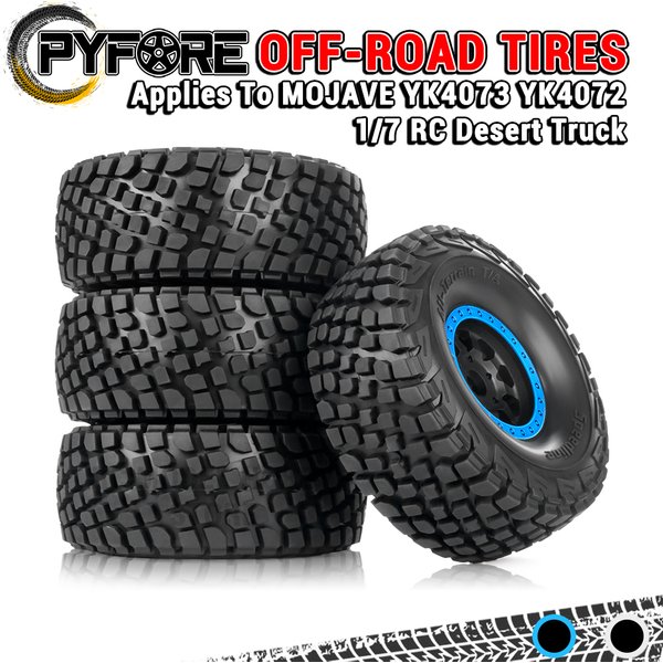 Opony terenowe PYFORE 137X55mm Adapter 17mm 4 szt. do MOJAVE YK4072 YK4073 1/7 RC Model Samochodu Ciężarówki Pustynnej Akcesoria