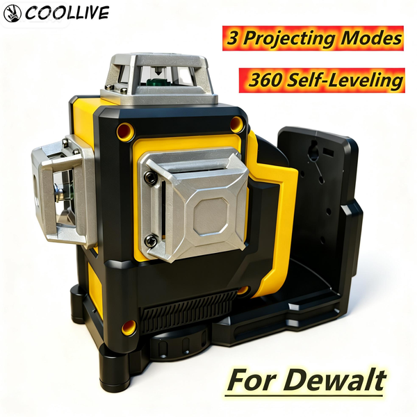 Laserowy poziomica Dewalt 20V 18V, 12 linii, 3 strony * 360 stopni, samopoziomująca, z poziomą i pionową linią krzyżową.