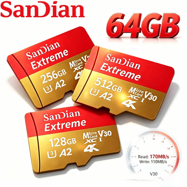 128GB 64GB Micro TF SD Szybka Karta Pamięci Najwyższej Jakości 256GB 512GB Karta SD UHS-I U3 V30 2026 Nowa 32GB Karta Pamięci Gorąca Wyprzedaż Szybka Karta Pamięci