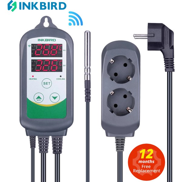 INKBIRD Digitaler Temperaturregler ITC-308 & 308WIFI EU-Stecker Thermostatregler Doppelrelais Heizung und Kühlung Homebrewing