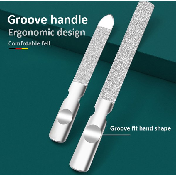 Upgraded Double Sided Nail Files Stainless Steel Manicure Pedicure Grooming For Professional Finger Toe Nail Care Tools