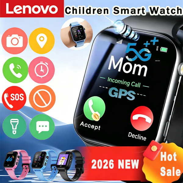 Montre connectée pour enfants Lenovo 2026, nouvelle, 4G, GPS, étanche, avec carte SIM, appel, caméra, mini montre électronique, cadeau
