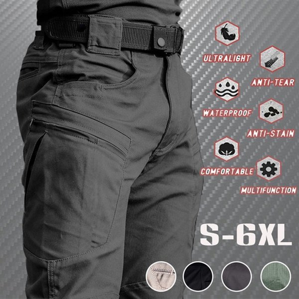 Pantalon Cargo Long Imperméable pour Homme, Vêtement d'Extérieur Respirant, Style Militaire FJMale à vaccage Rapide, Collection Été 2023