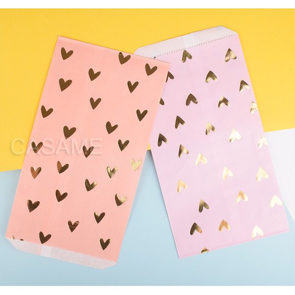 Gift Box Candy Box Kraft Bag Paper gold Goodie Bags Printed Treat Bags Paper Birthday Party Wedding decoration ribbon foil