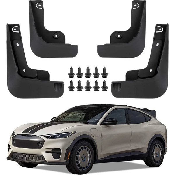 4PCS Schmutzfänger für Ford Mustang MACH-E 2021-2025 Vorne Hinten Kotflügel Spritzschutz mit Hardware Kit Auto Zubehör