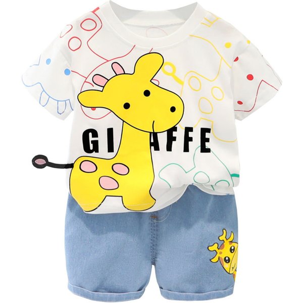 New Summer Baby Girls Clothes Suit Children Boys Fashion Cartoon T-Shirt Shorts 2Pcs/Sets Toddler Casual Costume Kids Tracksuits