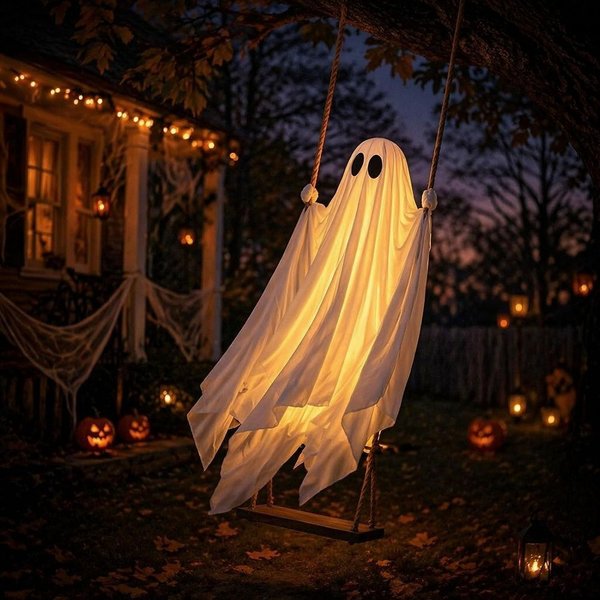 Schwingender Geist für Außendekoration, Halloween-Schwingender-Geist für Gartendekoration, Outdoor-Halloween-Dekoration, Hängender Schwingender Geist