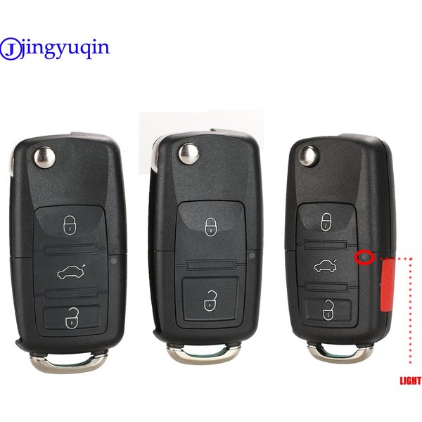 Jingyuqin 2/3/4 B Folding Car Remote Key Shell Fall Fob Für VW Passat Polo Golf Touran Bora Ibiza Leon Octavia fabia Mit Logo