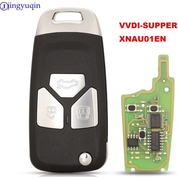 XHORSE jingyuqin XNAU01EN Wireless VVDI Universal Flip Remote Key For Audi Style With 3 Buttons