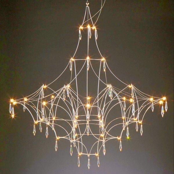 Modern Gold Crystal LED Chandelier Pendant Lamp for Living Room Dining Bedroom Ceiling Hanging Lustre Home Loft Lighting Fixture