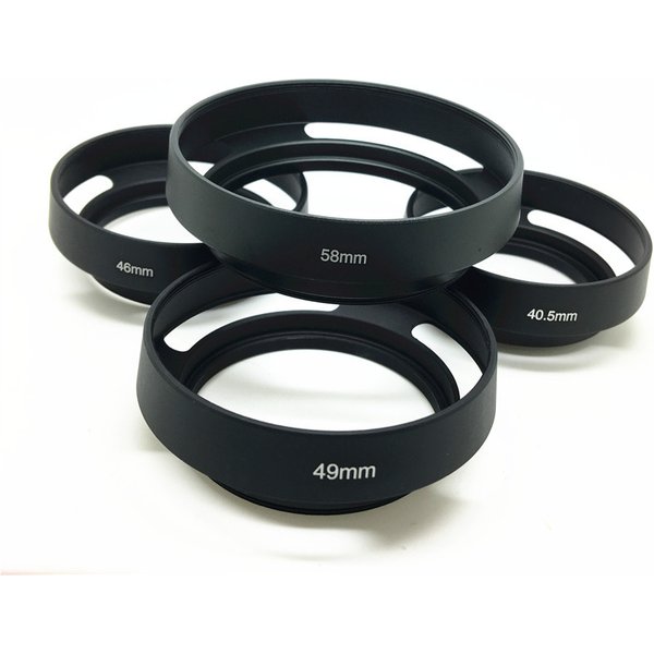 40.5 43 46 49 52 55 58 62 67mm Black Vented Curved Metal camera lens Hood for Leica M for Pentax for canon Sony for Olympus