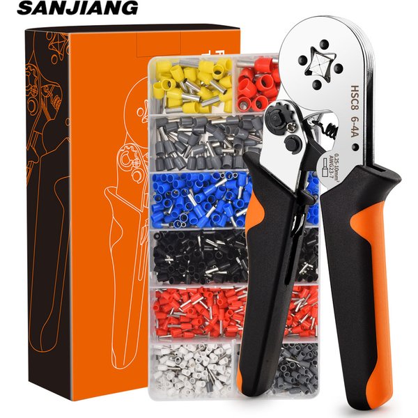 Tubular Press Clamp Crimping Pliers Electrical Terminals For Wires Sleeves Connector Tube Crimping Crimper Ferrules Ratchet
