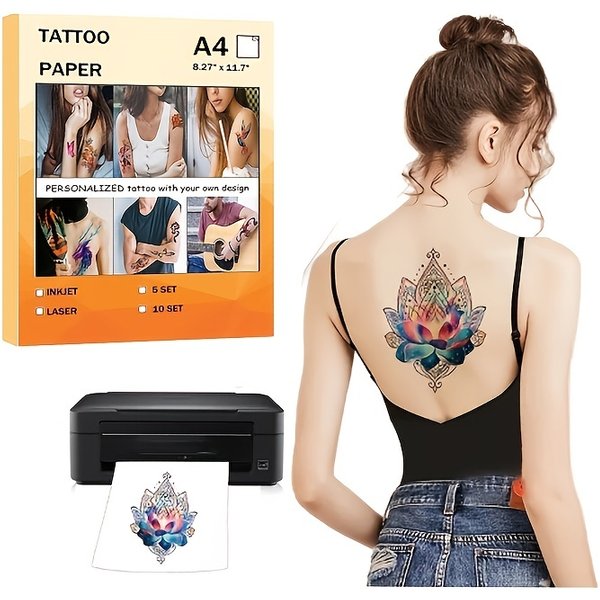 A4 Art Tattoos Paper DIY Waterproof Temporary Tattoo Skin Paper With Inkjet or Laser Printers For Tatoo Men Children stickers