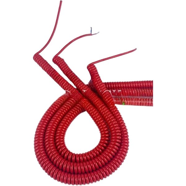 Câble télescopique en spirale à ressort rouge, 2 cœurs, extensible 0.52 1/2/3/4/5/6/7/8/9/10 mètres, câble rétractable extensible