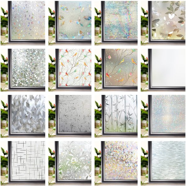 Heat Control Rainbow Window Vinyl Security Window Tinting Sonnenschutzfolie Nicht klebende Fensteraufkleber Buntglas