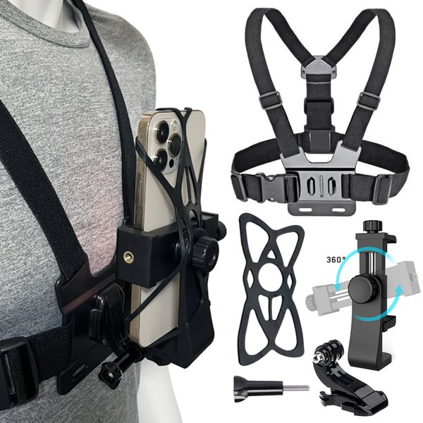 Telefon Brust Halterung Gurt Gürtel Harness Für 360 Mobile Handy Clip Halter Für iPhone 13 Xiaomi Samsung Gopro Hero 10 9 8 7
