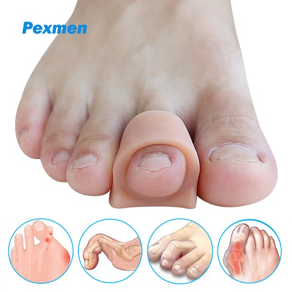 Pexmen 2/4/10 Stück weiche Gel-Zehenspreizer, Zehenschoner, Hallux-Valgus-Schutz für überlappende Zehen und Hammerzehen, Fußpflege-Werkzeug
