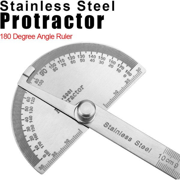 Règle de mesure rotative, détecteur d'angle en métal, rapporteur à 180 degrés, outils pour le travail du bois en acier inoxydable, règle d'angle goniomètre