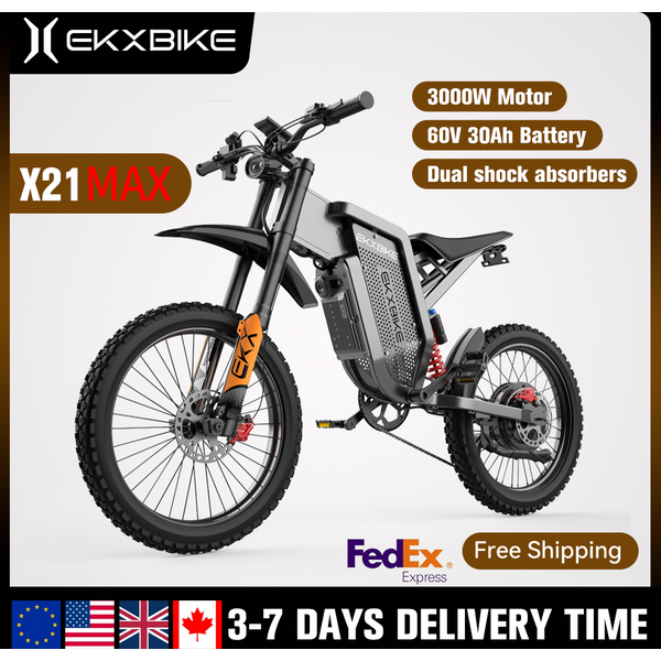 EKX X21 Max Elektromotorräder 3000 W bürstenlose getriebelose Motoren 60 V 30 Ah Lithiumbatterie Geschwindigkeit 85 km/h Off-Road-E-Bike für Erwachsene