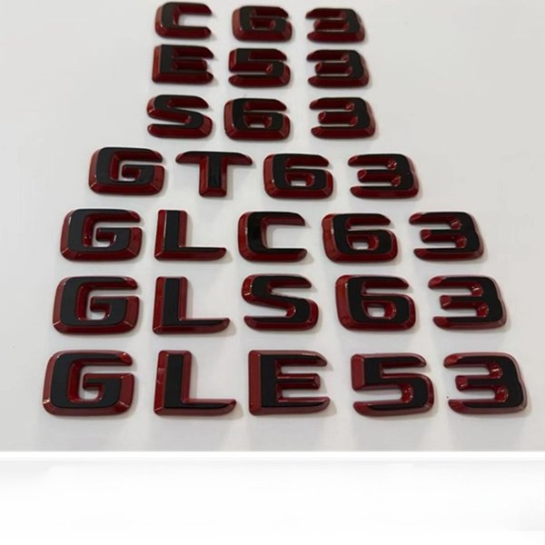 Emblemat z dwoma tonami, nowy styl 2025, litery i cyfry C43 C63 Glc63 GLE63, naklejka logo na tylną klapę bagażnika samochodu W205 W206