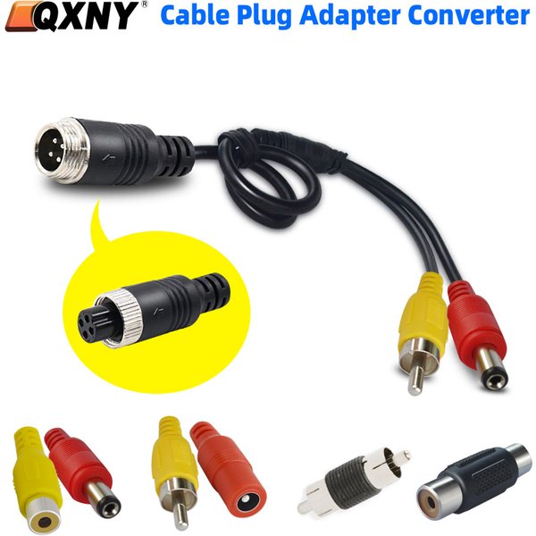 QXNY 4Pin Aviation Head Stecker/Buchse auf RCA AV/Buchse DC Mehrere Kabel Stecker Adapter Konverter für Auto Hinten Kamera Monitor