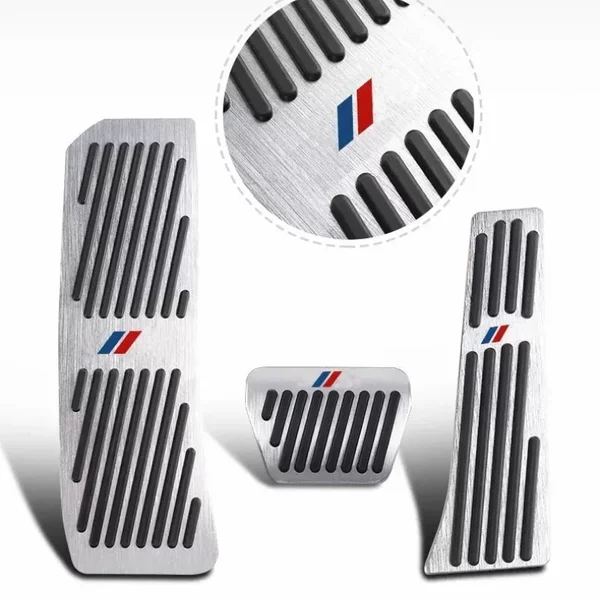 Nakładki na pedały gazu, hamulca i podnóżek do samochodów BMW serii 3, 5, 6, 7, X1, X2, X3, X4, X5, X6, F30, F10, E60, G30, elementy wyposażenia wnętrza samochodowego.