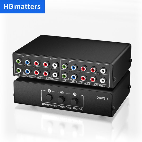 Boîtier de commutation de composants RGB 3 entrées 1 sortie 5 RCA L/R YPbPr, commutateur AV pour PS2, Wii, Xbox, DVD, HDTV
