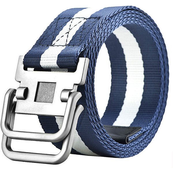 Ceinture en toile à boucle Double boucle pour hommes, pantalon Cargo pour étudiants et jeunes, version coréenne, ceinture en jean polyvalente pour femmes