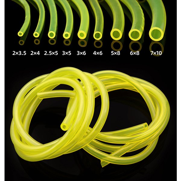 Tuyau de carburant en polyuréthane jaune, résistant à l'huile, flexible, pour moto et voiture, diamètre 2 mm, 3 mm, 4 mm, 5 mm, 6 mm, 7 mm
