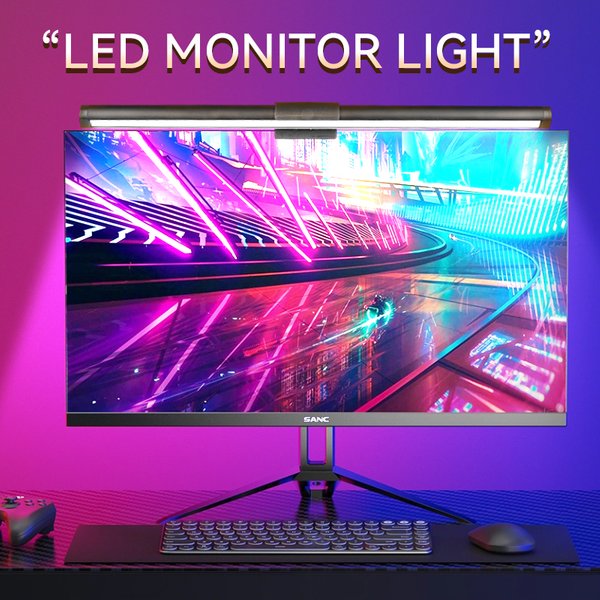 Moniteur de barre lumineuse LED RVB pour ordinateur, lampe de bureau, gradation en continu, éclairage d'écran de bureau d'étude, barre lumineuse USB
