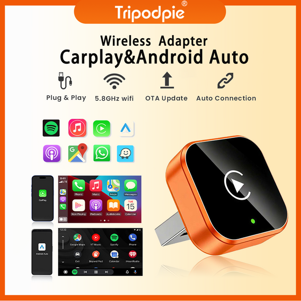 2026 2w1 Bezprzewodowy Dongle CarPlay Bezprzewodowy Adapter Android Auto AI Smart Box 5Ghz WiFi Type-C/USB Plug and Play Akcesoria Samochodowe