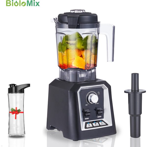 BioloMix 2L Professioneller Küchenmixer - Automatisches Programm, flaches Design, BPA-frei, Smoothie-Mixer, Eiszerkleinerer, Lebensmittelmixer