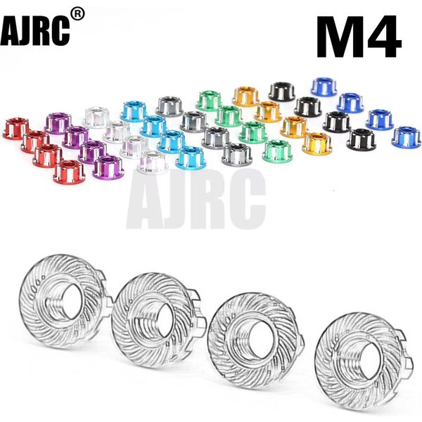 4 Stück Aluminiumlegierung M4 Reifenmutter für 1/10 Rc Radmutter Traxxas Trx4 Trx6 Axial Scx10 Hsp Yokomo D90 D110 Slash Rgt