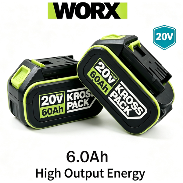 Batterie au lithium WORX 20V 4.0Ah 5.0Ah 6.0Ah d'origine, WA3054 WA3055 WA3406, pour les perceuses sans fil, les tournevis à percussion et les scies de la série WORX