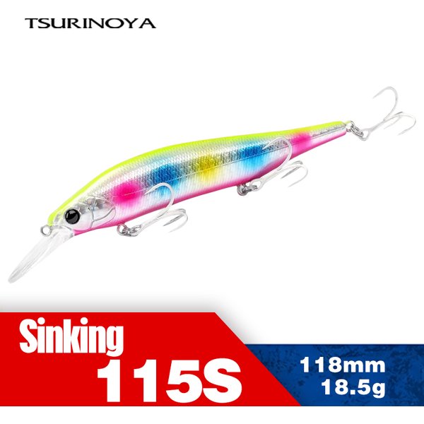 TSURINOYA 115mm 18.5g SinKing Minnow NYX 115S Max 2.8m Artificial Weight System Hard Baits Long Casting Wobbler