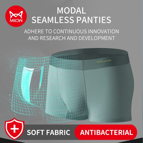 MiiOW 3 pièces Modal sous-vêtements pour homme Boxer hommes hanche soulever antibactérien Cuecas Sexy hommes culottes boxeurs Shorts caleçons Boxershorts