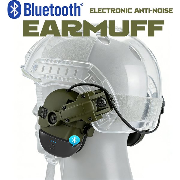 Casque de tir électronique tactique anti-bruit avec adaptateur Bluetooth (en option), protection auditive, protège-oreilles de chasse