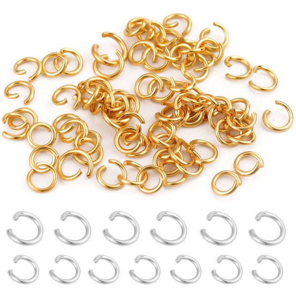 200Pcs Gold Color 304L Stainless Steel Split Rings Open Jump Rings for Jewelry Making DIY Necklace Crafts Accessories Wholesale