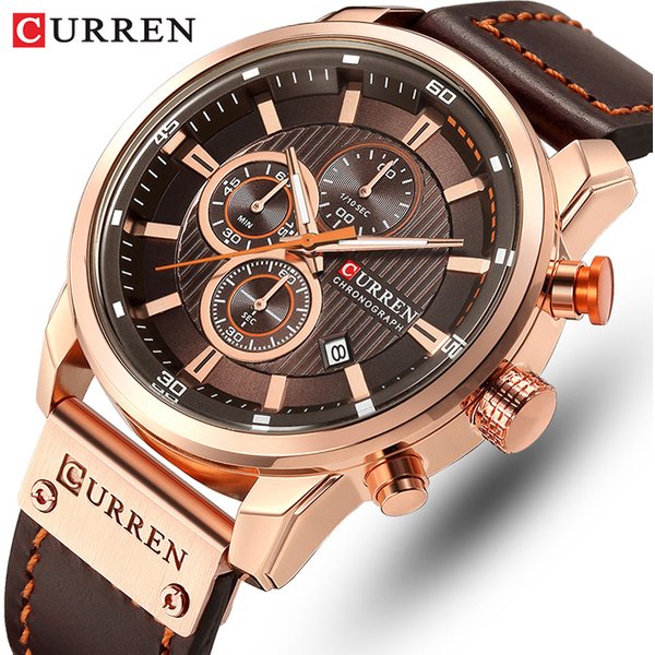 CURREN marque montre hommes en cuir montres de sport hommes armée militaire Quartz montre-bracelet chronographe mâle horloge Relogio Masculino