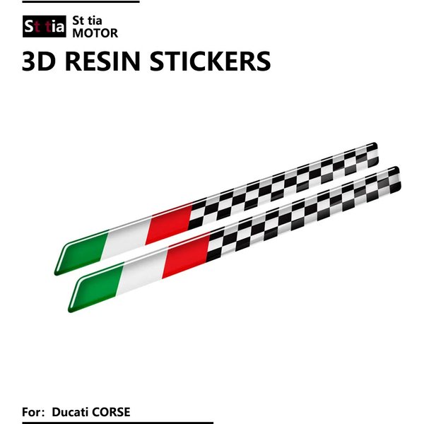 3D Resin Reflective Logo Helmet Motorcycle Motorcross Motorbike Decals Italian Flag Stickers For Ducati CORSE