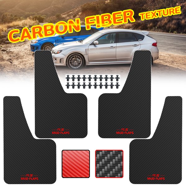 Voiture universelle noir rouge effet Fiber de carbone garde-boue garde-boue moulé garde-boue garde-boue couverture avant arrière accessoires de style