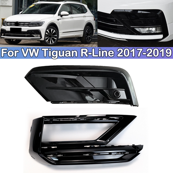 DCGO pour Tiguan R Line 2017 2018 2019 pare-chocs avant couvercle de phare antibrouillard moulage lunette supérieure inférieure lunette de phare antibrouillard avant cadre